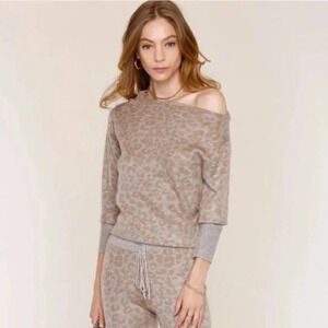 Heartloom Hera Wool Blend Sweater Cheetah Print Size XS